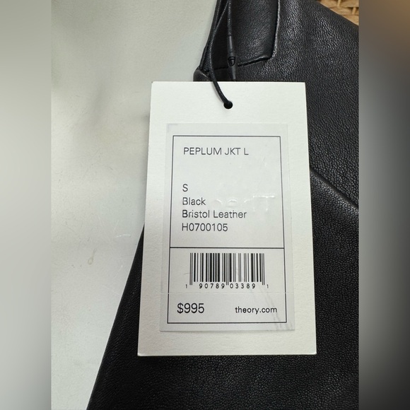 Theory Black Leather Jacket - Picture 7 of 10